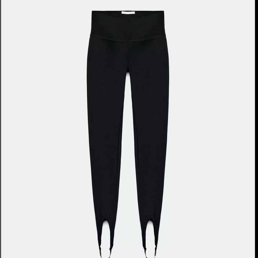 Zara Black Leggings with Stirrup Detail